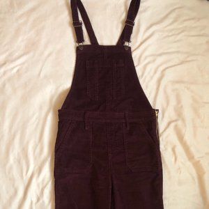dark purple corduroy overalls
